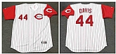 Reds 44 Eric Davis White 1996 Throwback Jersey,baseball caps,new era cap wholesale,wholesale hats